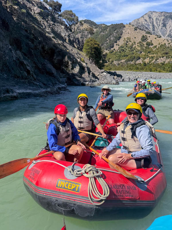 Rafting through rapids